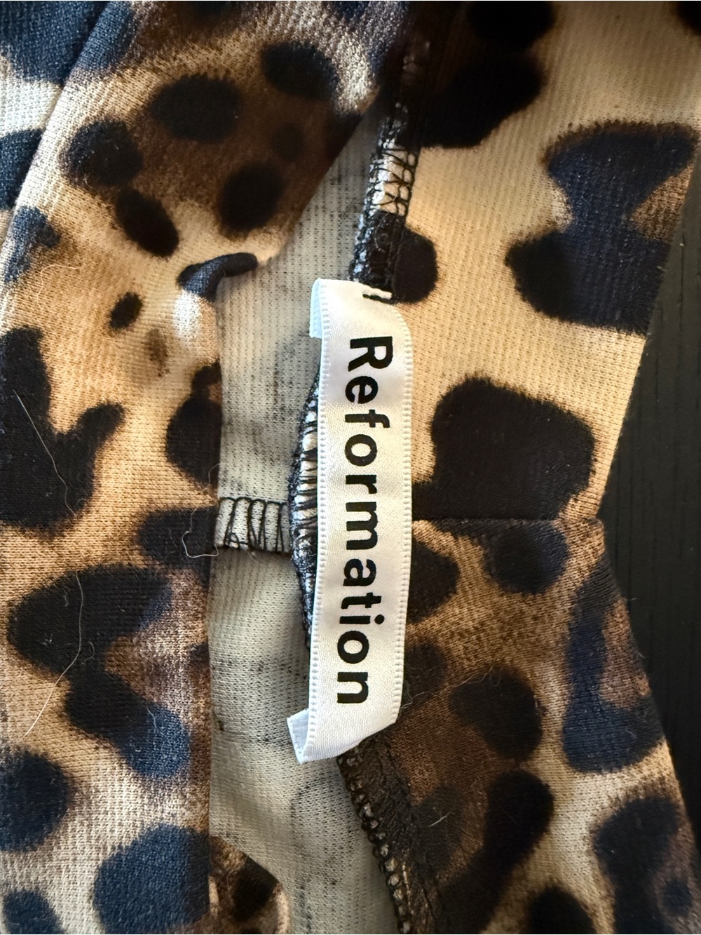 Reformation Leopard Print Long Sleeve Dress - Picture 3 of 5